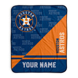 Pixsona Houston Astros Split Pixel Fleece Blanket | Personalized | Custom
