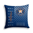 Pixsona Houston Astros Halftone Throw Pillow | Personalized | Custom