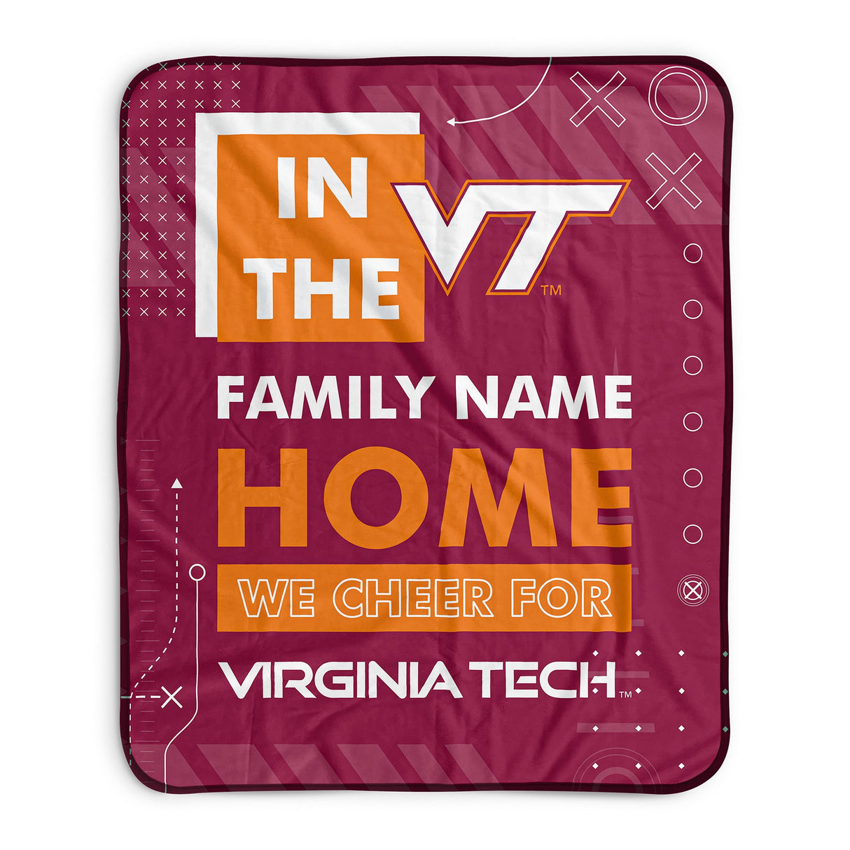 Pixsona Virginia Tech Hokies Cheer Pixel Fleece Blanket | Personalized | Custom