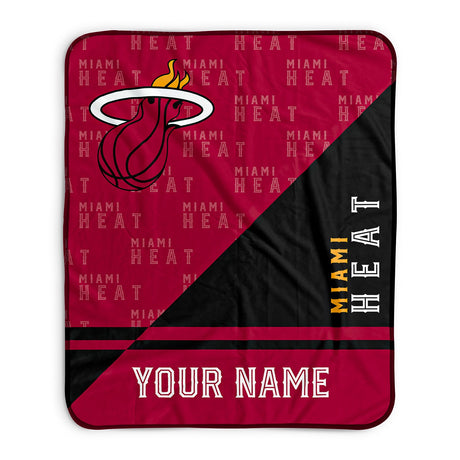 Pixsona Miami Heat Split Pixel Fleece Blanket | Personalized | Custom