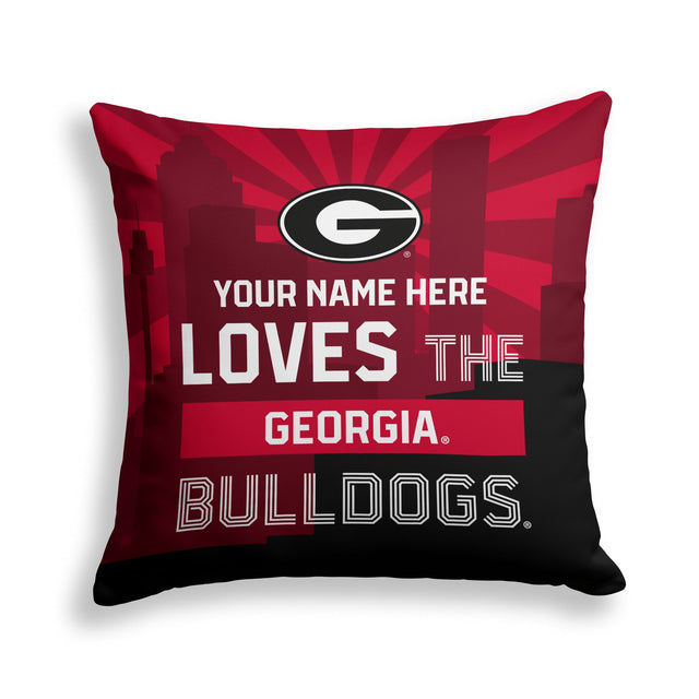 Pixsona Georgia Bulldogs Skyline Throw Pillow | Personalized | Custom