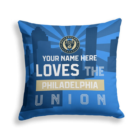 Pixsona Philadelphia Union Skyline Throw Pillow | Personalized | Custom