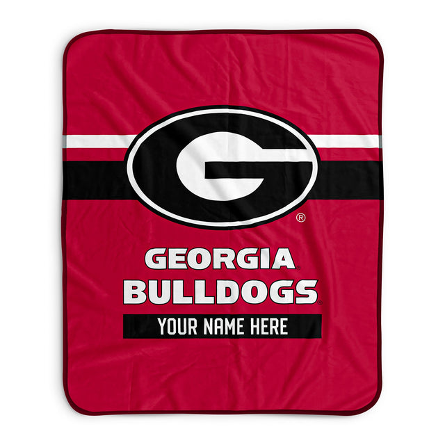 Pixsona Georgia Bulldogs Stripes Pixel Fleece Blanket | Personalized | Custom