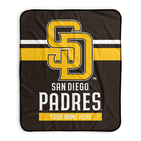 Pixsona San Diego Padres Stripes Pixel Fleece Blanket | Personalized | Custom