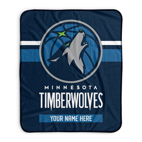 Pixsona Minnesota Timberwolves Stripes Pixel Fleece Blanket | Personalized | Custom
