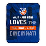 Pixsona FC Cincinnati Skyline Pixel Fleece Blanket | Personalized | Custom