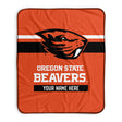 Pixsona Oregon State Beavers Stripes Pixel Fleece Blanket | Personalized | Custom