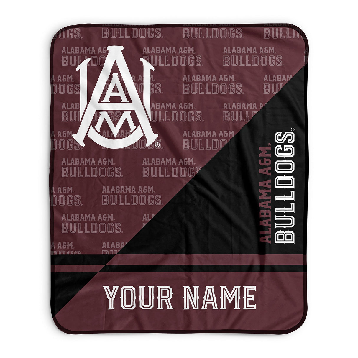 Pixsona Alabama A&M Bulldogs Split Pixel Fleece Blanket | Personalized | Custom