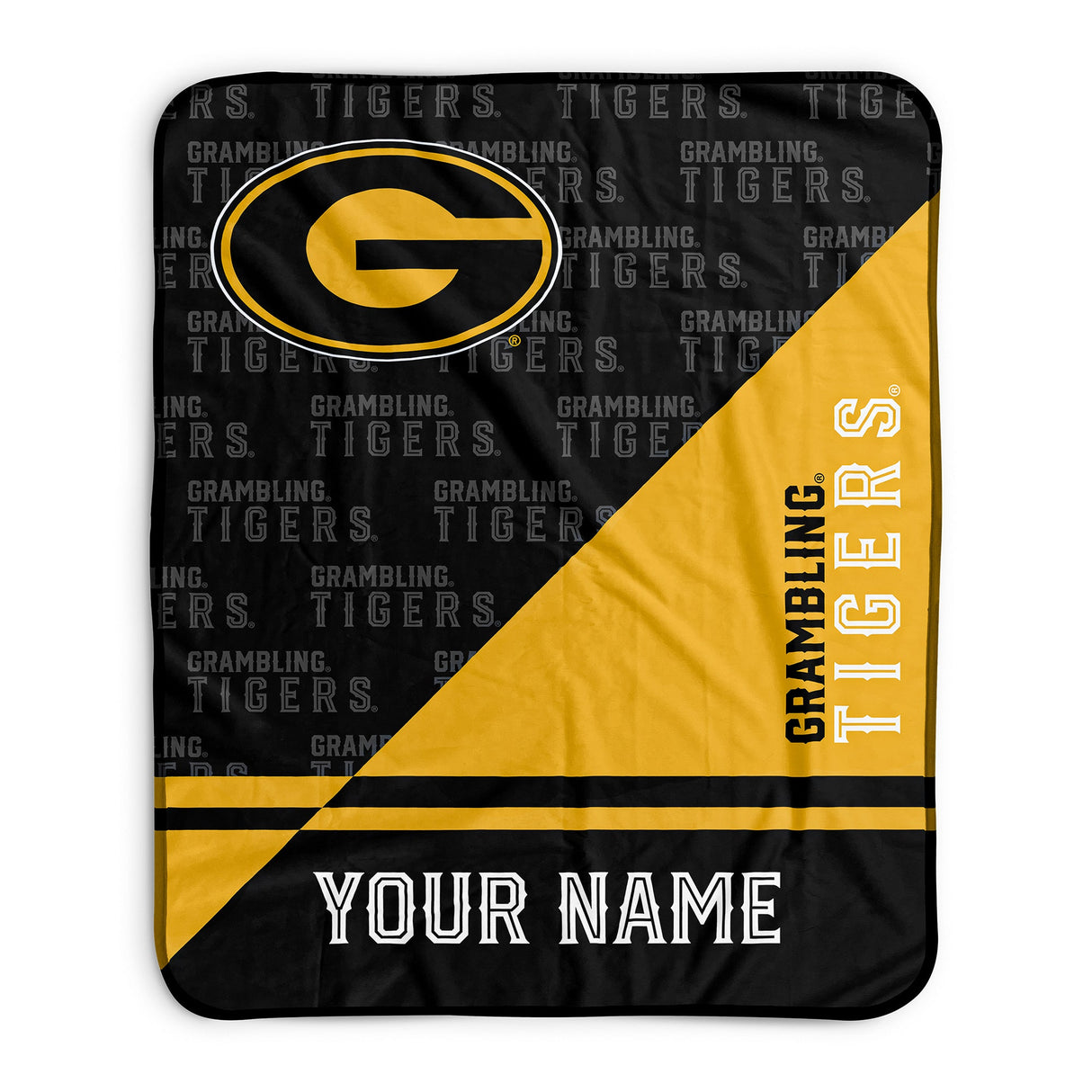 Pixsona Grambling Tigers Split Pixel Fleece Blanket | Personalized | Custom