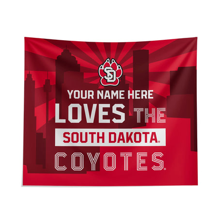 Pixsona South Dakota Coyotes Skyline Tapestry | Personalized | Custom