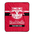Pixsona New York Red Bulls Stripes Pixel Fleece Blanket | Personalized | Custom