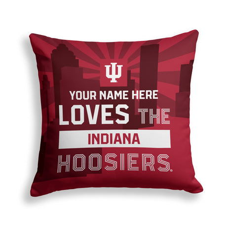 Pixsona Indiana Hoosiers Skyline Throw Pillow | Personalized | Custom