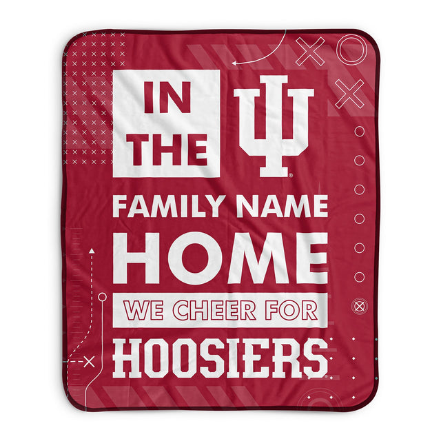 Pixsona Indiana Hoosiers Cheer Pixel Fleece Blanket | Personalized | Custom