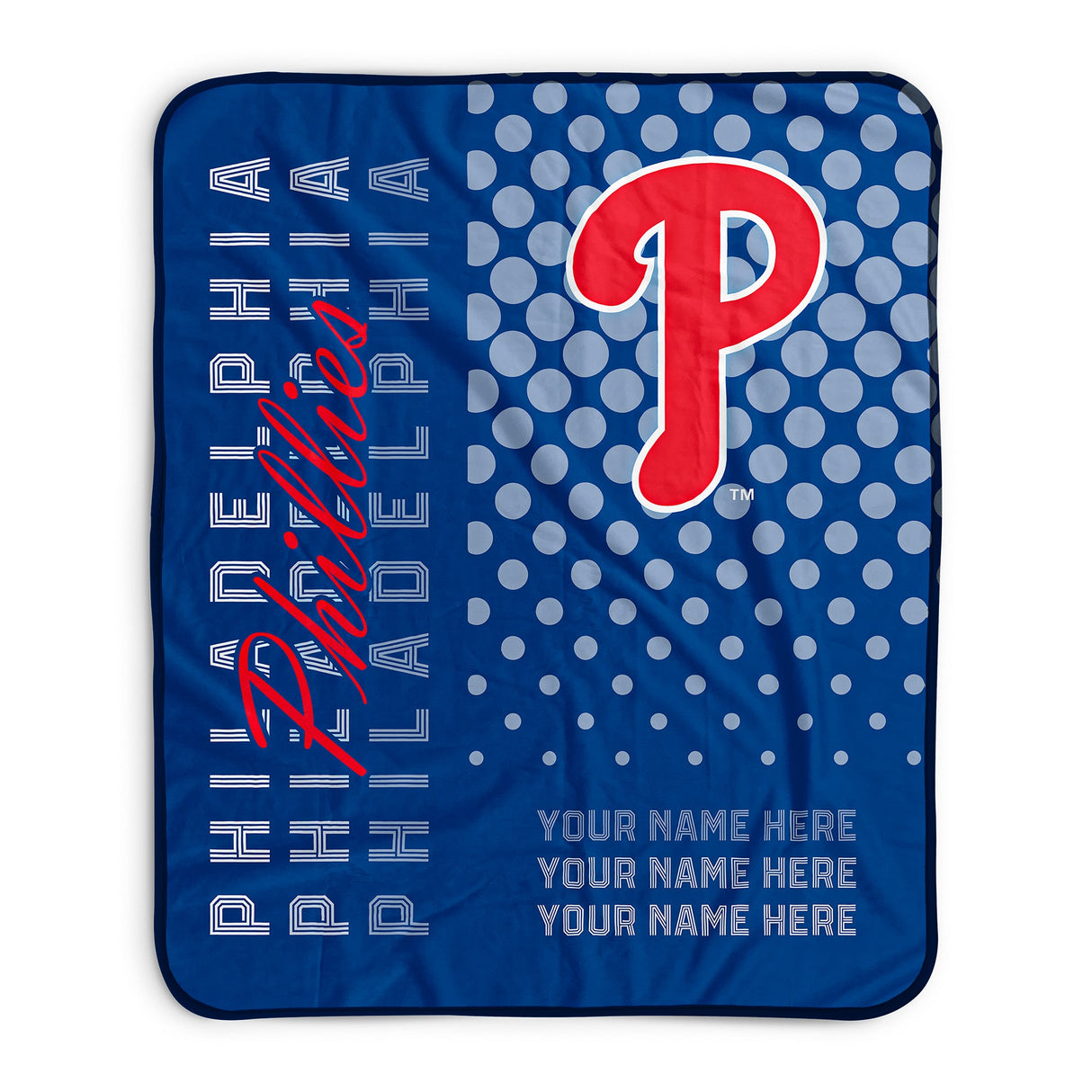 Pixsona Philadelphia Phillies Halftone Pixel Fleece Blanket | Personalized | Custom