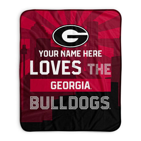 Pixsona Georgia Bulldogs Skyline Pixel Fleece Blanket | Personalized | Custom