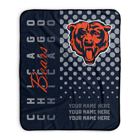 Pixsona Chicago Bears Halftone Pixel Fleece Blanket | Personalized | Custom