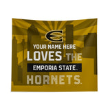 Pixsona Emporia State Hornets Skyline Tapestry | Personalized | Custom