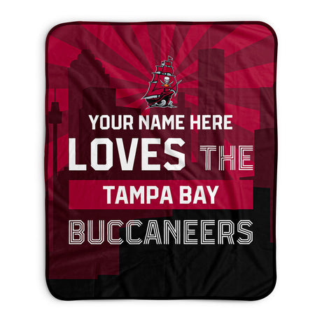 Pixsona Tampa Bay Buccaneers Skyline Pixel Fleece Blanket | Personalized | Custom