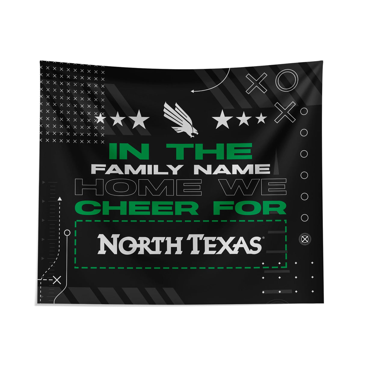 Pixsona North Texas Mean Green Cheer Tapestry | Personalized | Custom