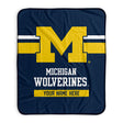 Pixsona Michigan Wolverines Stripes Pixel Fleece Blanket | Personalized | Custom