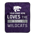 Pixsona Kansas State Wildcats Skyline Pixel Fleece Blanket | Personalized | Custom