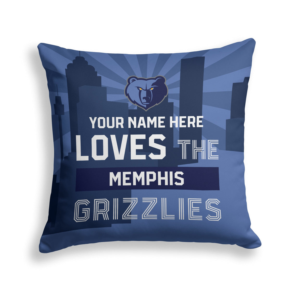 Pixsona Memphis Grizzlies Skyline Throw Pillow | Personalized | Custom