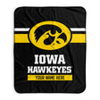 Pixsona Iowa Hawkeyes Stripes Pixel Fleece Blanket | Personalized | Custom