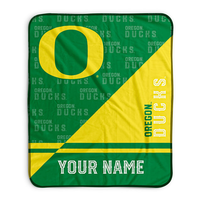 Pixsona Oregon Ducks Split Pixel Fleece Blanket | Personalized | Custom