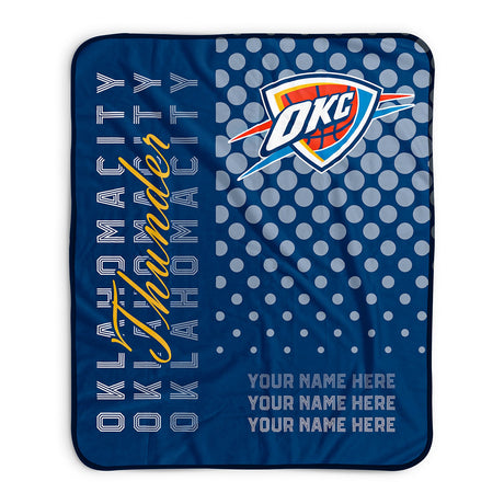 Pixsona Oklahoma City Thunder Halftone Pixel Fleece Blanket | Personalized | Custom
