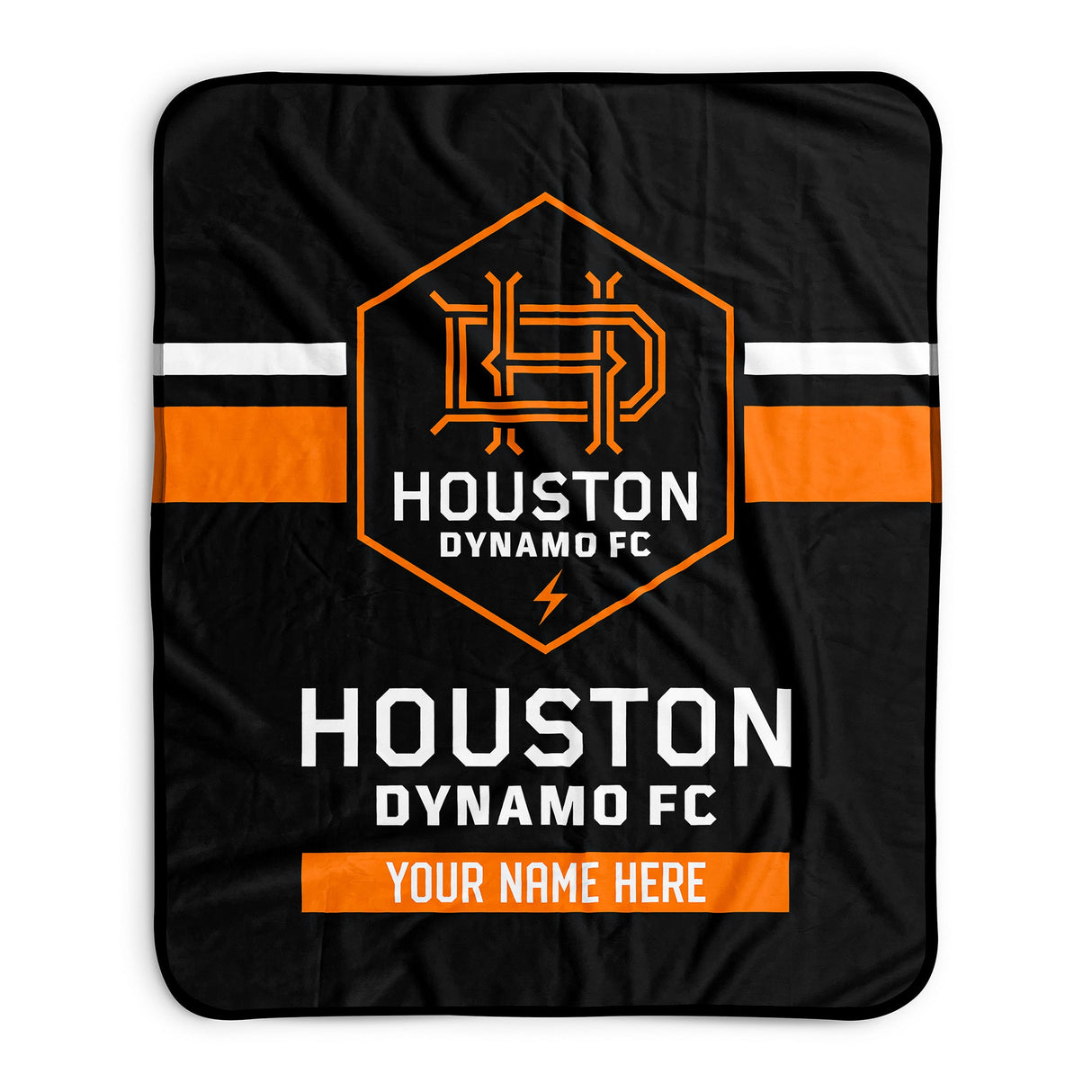 Pixsona Houston Dynamo Stripes Pixel Fleece Blanket | Personalized | Custom