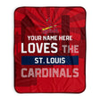 Pixsona St. Louis Cardinals Skyline Pixel Fleece Blanket | Personalized | Custom