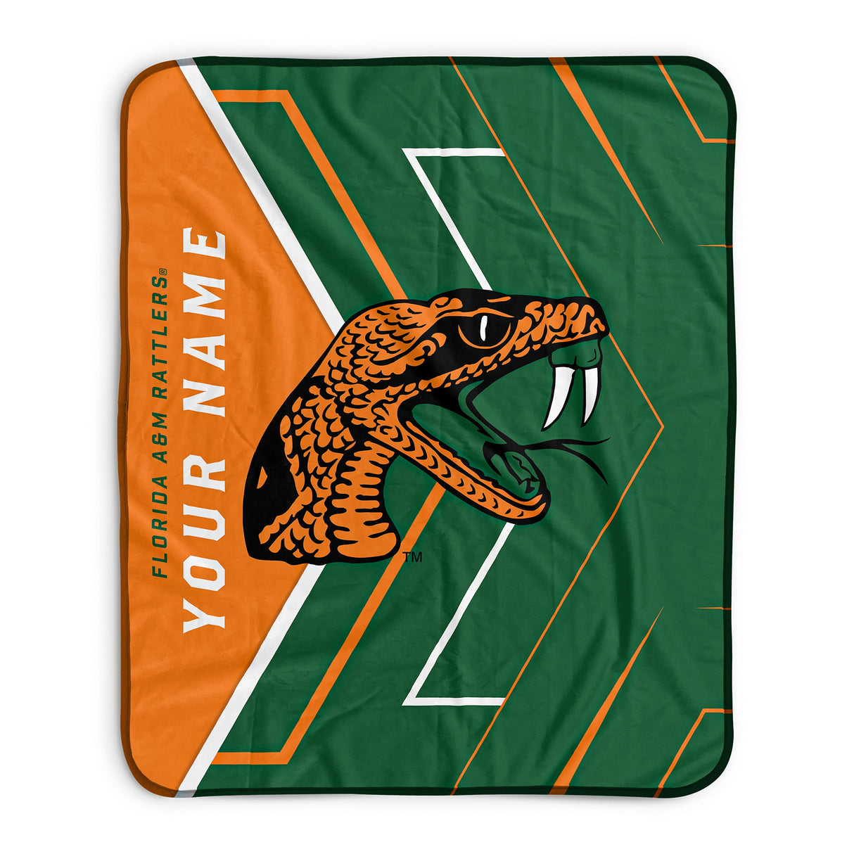 Pixsona FAMU Rattlers Glow Pixel Fleece Blanket | Personalized | Custom