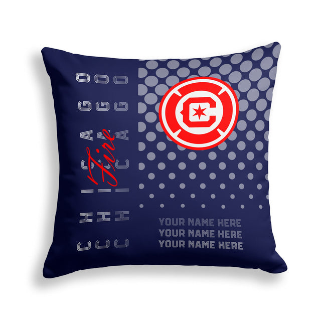 Pixsona Chicago Fire FC Halftone Throw Pillow | Personalized | Custom