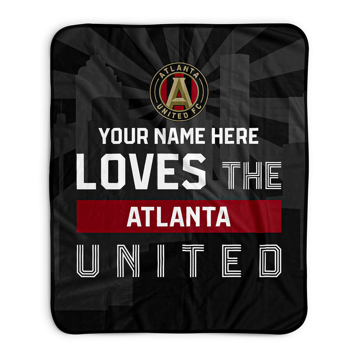 Pixsona Atlanta United FC Skyline Pixel Fleece Blanket | Personalized | Custom