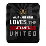 Pixsona Atlanta United FC Skyline Pixel Fleece Blanket | Personalized | Custom