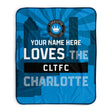 Pixsona Charlotte FC Skyline Pixel Fleece Blanket | Personalized | Custom
