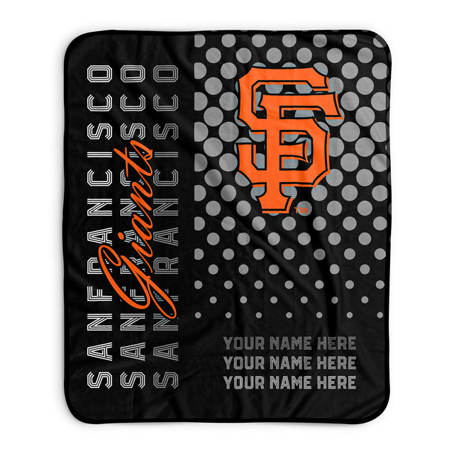 Pixsona San Francisco Giants Halftone Pixel Fleece Blanket | Personalized | Custom