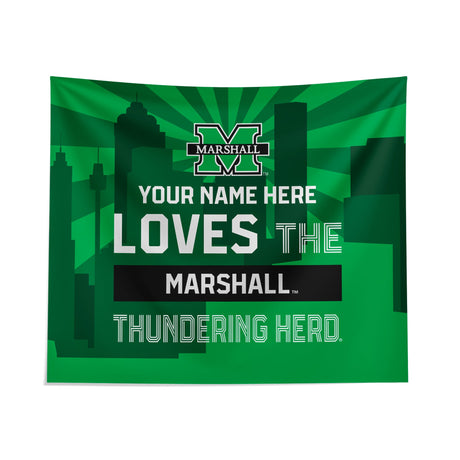 Pixsona Marshall Thundering Herd Skyline Tapestry | Personalized | Custom