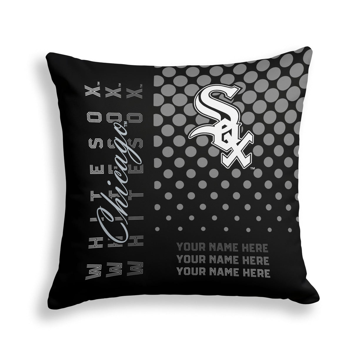 Pixsona Chicago White Sox Halftone Throw Pillow | Personalized | Custom