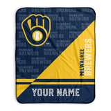 Pixsona Milwaukee Brewers Split Pixel Fleece Blanket | Personalized | Custom