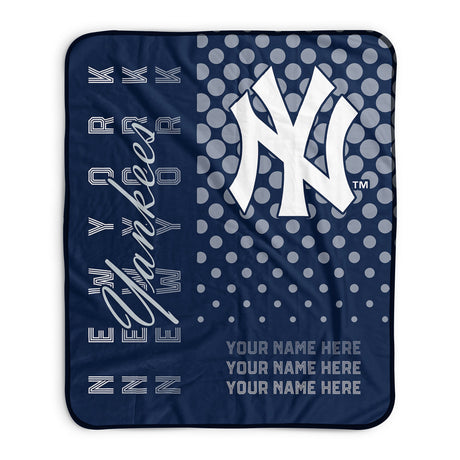 Pixsona New York Yankees Halftone Pixel Fleece Blanket | Personalized | Custom