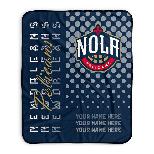 Pixsona New Orleans Pelicans Halftone Pixel Fleece Blanket | Personalized | Custom