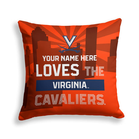 Pixsona Virginia Cavaliers Skyline Throw Pillow | Personalized | Custom