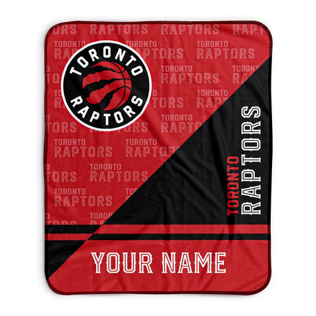 Pixsona Toronto Raptors Split Pixel Fleece Blanket | Personalized | Custom