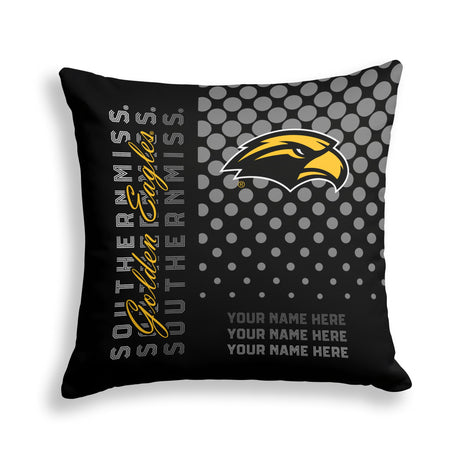 Pixsona Southern Miss Golden Eagles Halftone Throw Pillow | Personalized | Custom