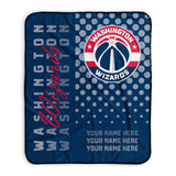 Pixsona Washington Wizards Halftone Pixel Fleece Blanket | Personalized | Custom