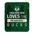 Pixsona Milwaukee Bucks Skyline Pixel Fleece Blanket | Personalized | Custom