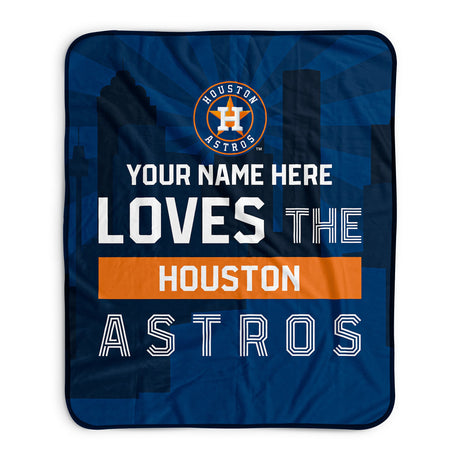 Pixsona Houston Astros Skyline Pixel Fleece Blanket | Personalized | Custom