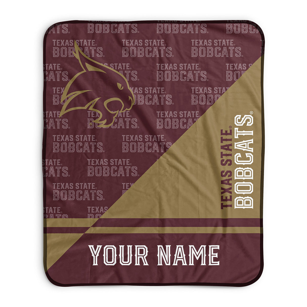 Pixsona Texas State Bobcats Split Pixel Fleece Blanket | Personalized | Custom