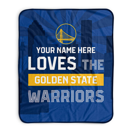 Pixsona Golden State Warriors Skyline Pixel Fleece Blanket | Personalized | Custom